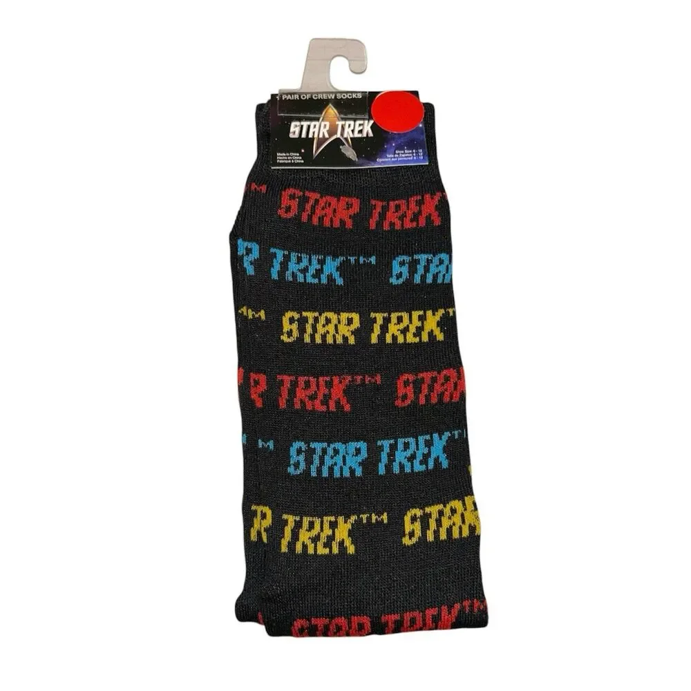 3x  Star Trek Novelty Fun Crew Socks  Size 6-12